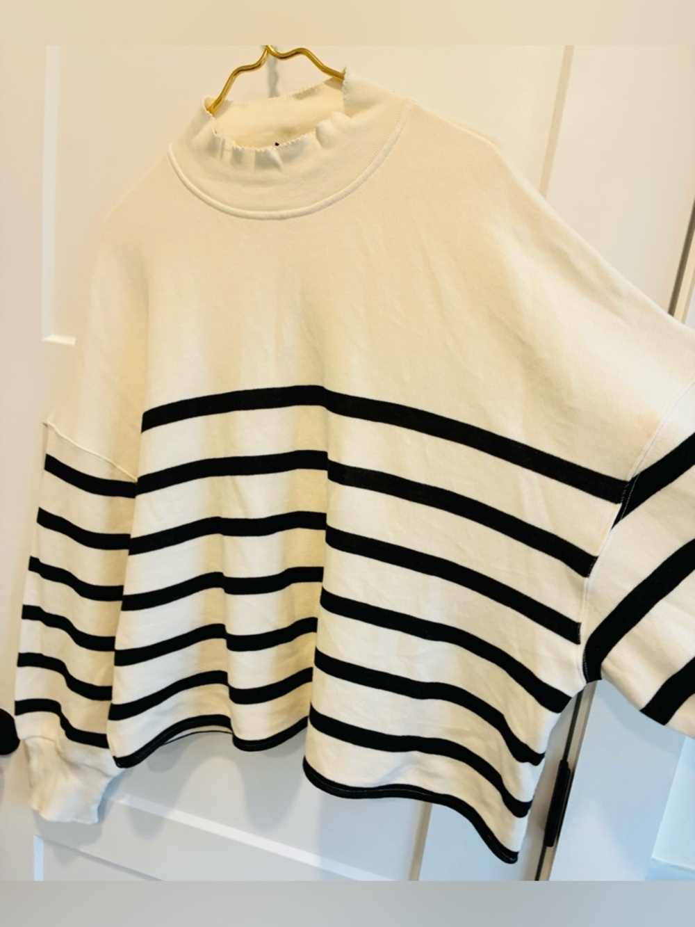 J.CREW Heritage terry mockneck sweatshirt in stripe 2X - Picture 5 of 11